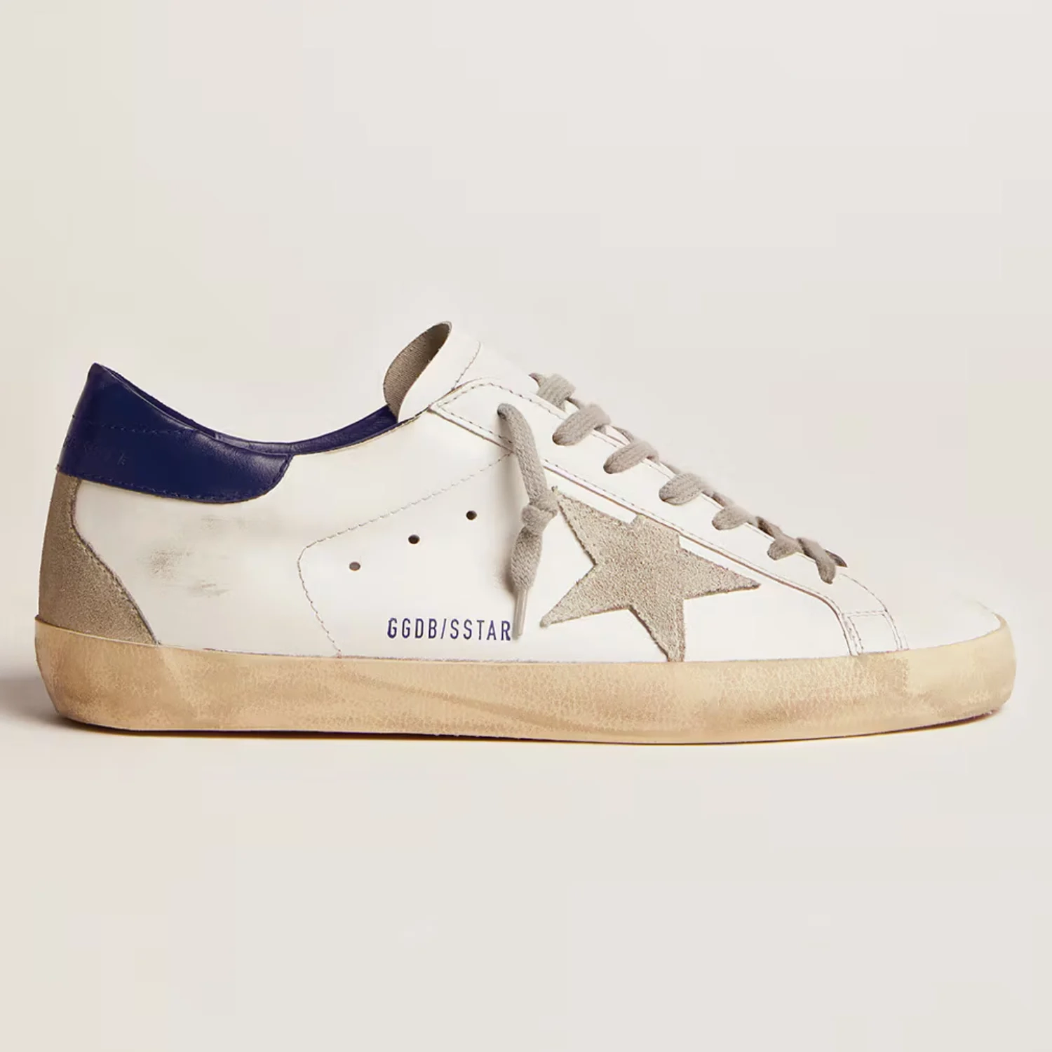 Mens Super Star with suede star and blue heel tab